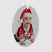 Foto Grootouders Eerste Kerstmis Witte Script Ornament (voorkant)