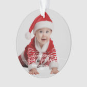 Foto Grootouders Eerste Kerstmis Witte Script Ornament (voorkant)