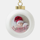 Foto: Grootouders Eerste Kerstmis Zwart script Keramische Bal Ornament (Voorkant)