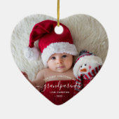 Foto grootouders Eerste Kerstwit script Keramisch Ornament (Achterkant)