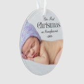 Foto grootouders Eerste Kerstwit script Ornament (voorkant)