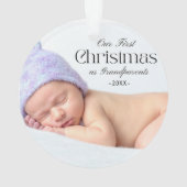 Foto grootouders Eerste Kerstwit script Ornament (achterkant)
