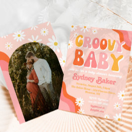Foto groovy baby shower uitnodiging