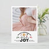 Foto Groovy Kerst Zwangerschap Aankondiging (Staand voorkant)