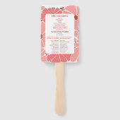 Foto Groovy moderne roze madeliefje bruiloft Handwaaier (Achterkant)