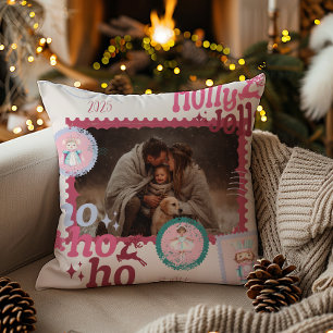 Foto Groovy Notenkraker Retro Pastel Kerstmis Kussen