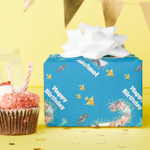 Foto: grote 2e verjaardag onder het Zee Cadeaupapier