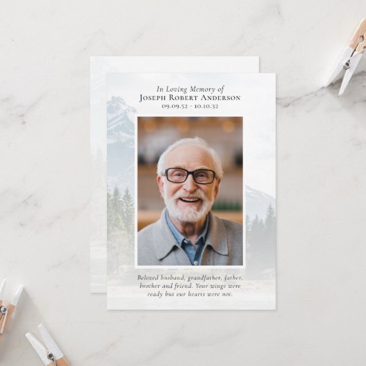 Foto Grote Outdoors River Memorial Prayer Kaart (Voorkant / Achterkant in situ)