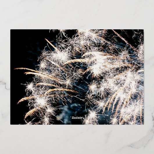 FOTO Grote Premium GOUD GELUKKIG NIEUWJAAR 2024 Folie Feestdagenkaart (Achterkant)