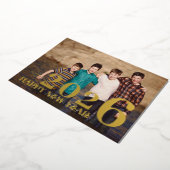 FOTO Grote Premium GOUD GELUKKIG NIEUWJAAR 2024 Folie Feestdagenkaart (Gedraaid)