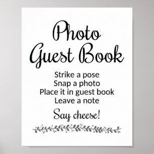 Foto Guest Book Wedding Sign - Rochester Poster