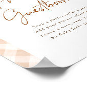 Foto Guestbook Gingham Cutie Pie Baby shower Sign Poster (Hoek)