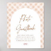 Foto Guestbook Gingham Cutie Pie Baby shower Sign Poster (Voorkant)
