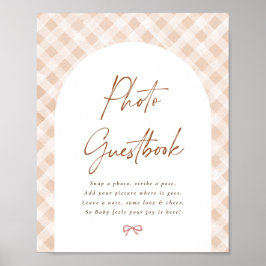 Foto Guestbook Gingham Cutie Pie Baby shower Sign Poster