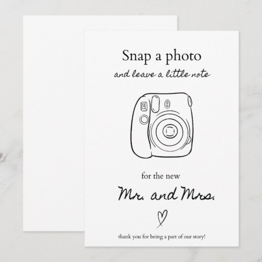 Foto Guestbook Minimalistische bruiloft teken Kaart (Voorkant / Achterkant)