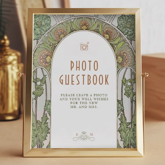 Foto Guestbook Sign  Art Nouveau door Mucha Poster