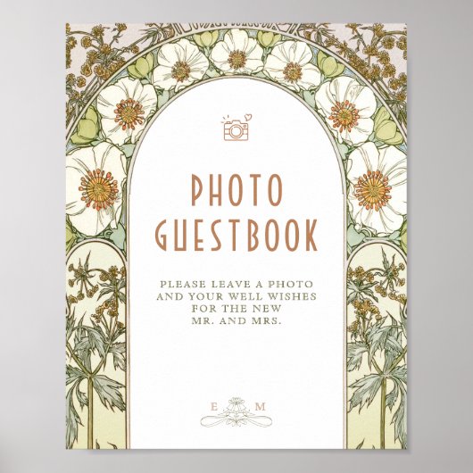 Foto Guestbook Sign  Art Nouveau door Mucha Poster (Voorkant)