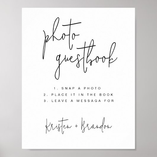 Foto Guestbook Sign Sjabloon, Foto Gastboek Poster (Voorkant)