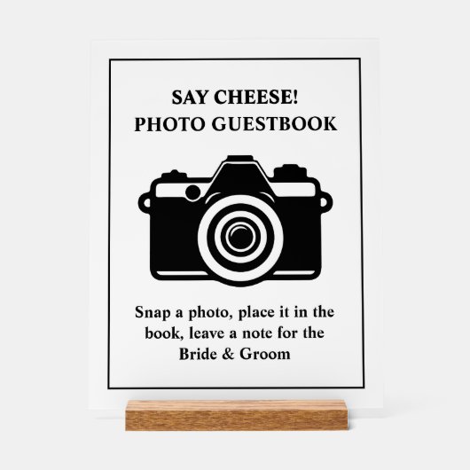 Foto Guestbook Wedding Acryl Teken Bord (Voorkant)