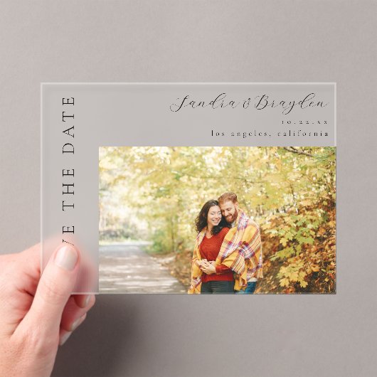 Foto H MOD Eenvoudig De datum opslaan Acryl Uitnodigingen (Insitu (Draagbaar))