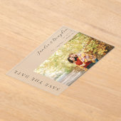 Foto H MOD Eenvoudig De datum opslaan Acryl Uitnodigingen (Laagn)