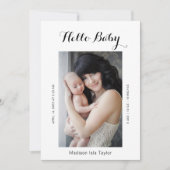 Foto Hallo Baby Birth Announcement Kaart (Voorkant)