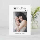 Foto Hallo Baby Birth Announcement Kaart (Staand voorkant)