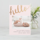 Foto Hallo Gold and Pink Aankondiging (Staand voorkant)