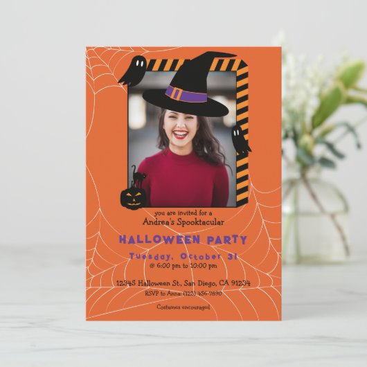 Foto Halloween Party Uitnodiging (Staand voorkant)