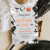 Foto Halloween Spooky One Boy 1st Birthday Kaart