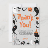 Foto Halloween Verjaardag Jongen Bedankkaart (Voorkant)