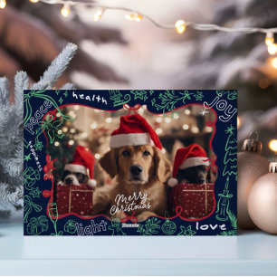 Foto Hand getekend Merry Christmas Kaart