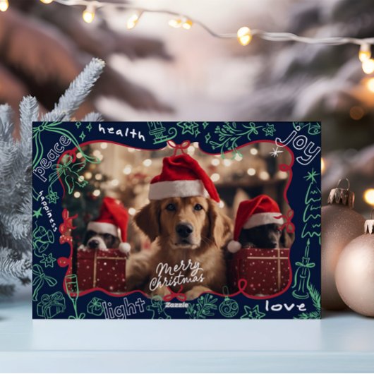 Foto Hand getekend Merry Christmas Kaart