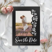 Foto Hand getrokken Rozen Zwart Wit Romantisch Een Save The Date