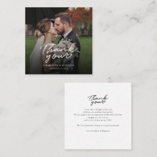 Foto Hand-Lettered Pas getrouwd Wedding Dank u Notitiekaartje