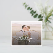 Foto Hand-Lettered Wedding Dank u kaart (Staand voorkant)