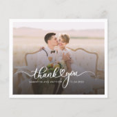 Foto Hand-Lettered Wedding Dank u kaart (Voorkant)