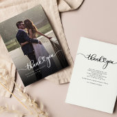Foto Hand-Lettered Wedding Dank u kaart Notitiekaartje
