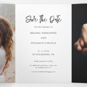 Foto Hand-Lettered Wedding Save the Date Drieluik Aankondiging (Binnenkant midden)