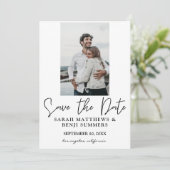 Foto & hand Typografie Save the Date 2 White Vert Kaart (Staand voorkant)