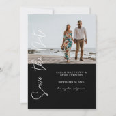 Foto & hand Typografie Save the Date - Black 4 Kaart (Voorkant)