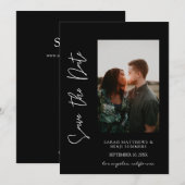 Foto & hand Typografie Sparen Datum 3 B Verticaal Kaart (Voorkant / Achterkant)