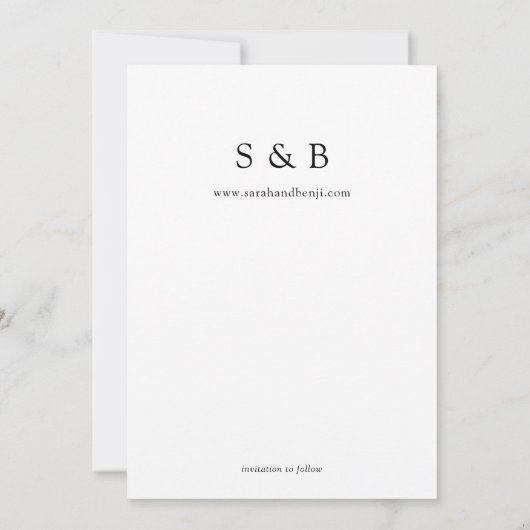 Foto & hand Typografie Sparen Datum 3 Verticaal Kaart (Achterkant)