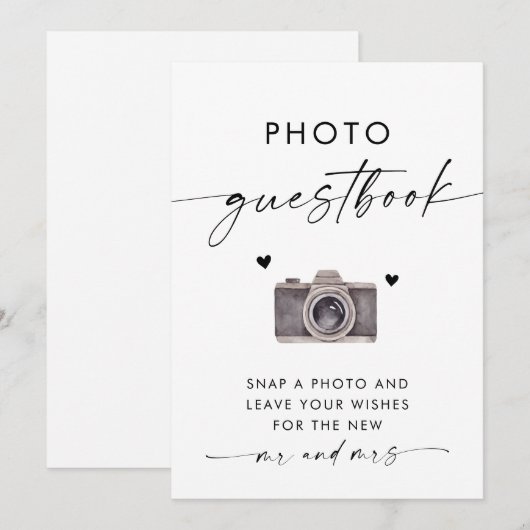 Foto-handboek | Moderne minimalistische bruiloft Kaart (Voorkant / Achterkant)