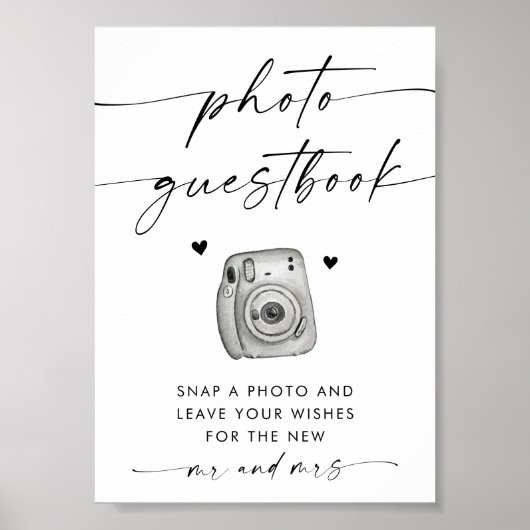 Foto-handboek | Moderne minimalistische bruiloft Poster (Voorkant)