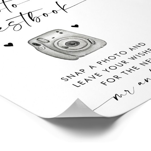 Foto-handboek | Moderne minimalistische bruiloft Poster (Hoek)