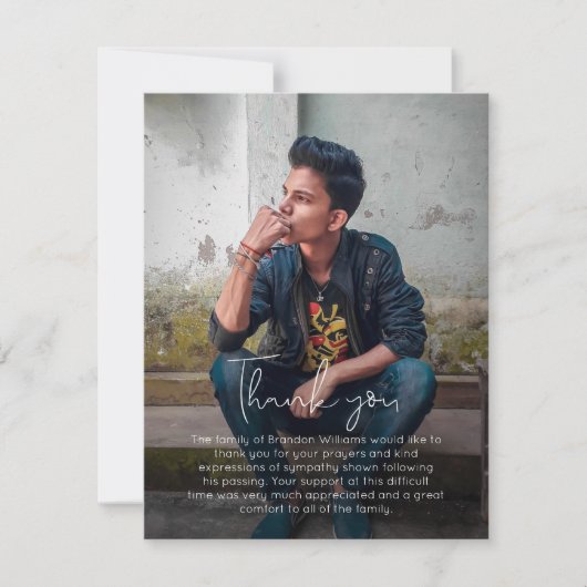 Foto Handgeschreven begrafenis Hartelijk dank Bedankkaart (Voorkant)