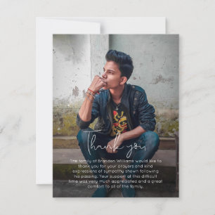 Foto Handgeschreven begrafenis Hartelijk dank Bedankkaart