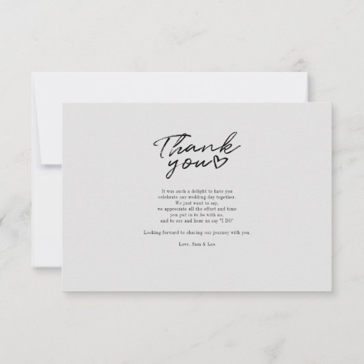Foto Handgeschreven bruiloft bedankkaart (Achterkant)