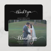 Foto Handgeschreven bruiloft bedankkaart Notitiekaartje (Voorkant / Achterkant)